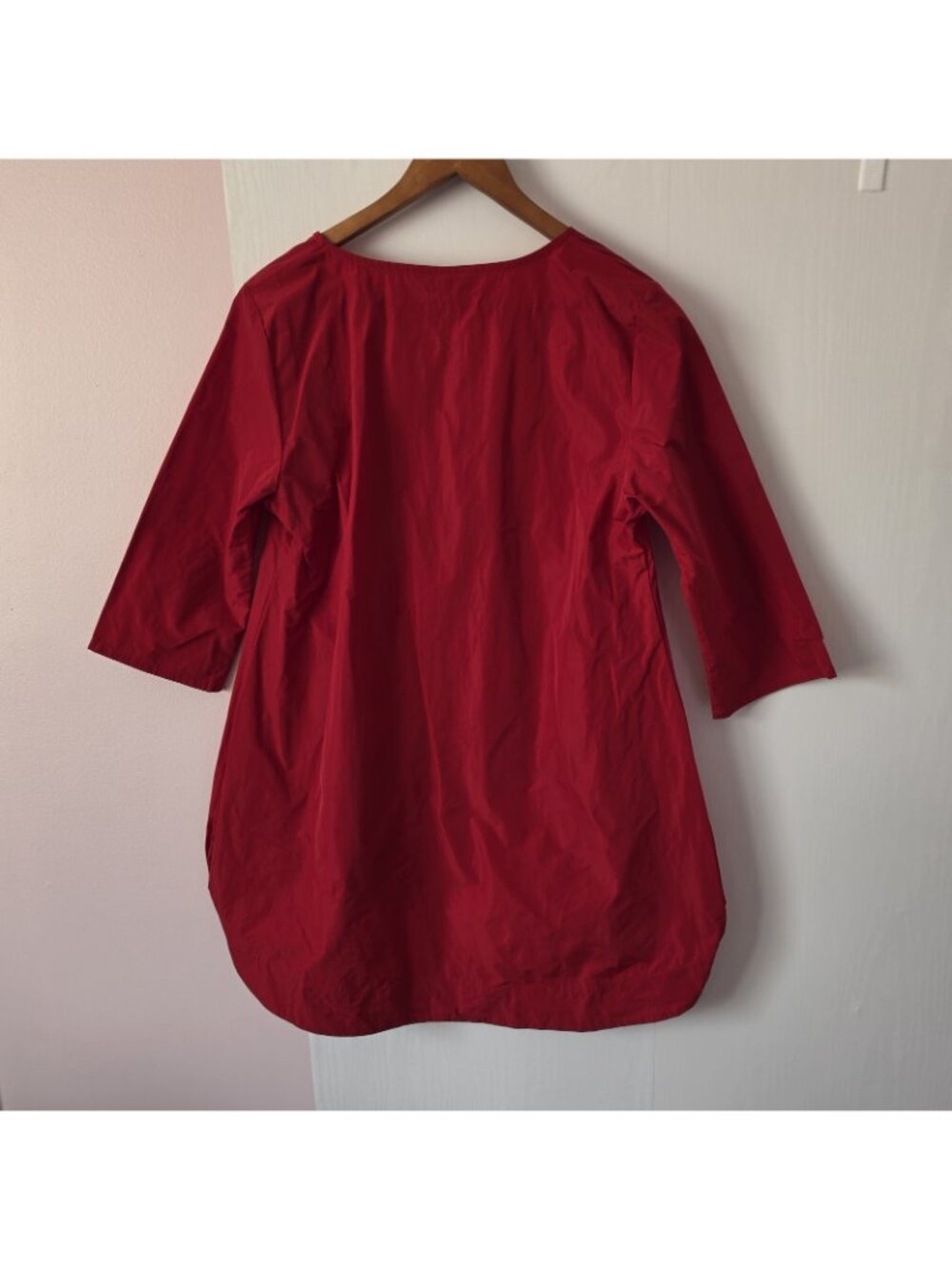 Bryn Walker NWT Red High Low Tunic Top Lagenlook Art to Wear Made USA XS - Picture 4 of 8